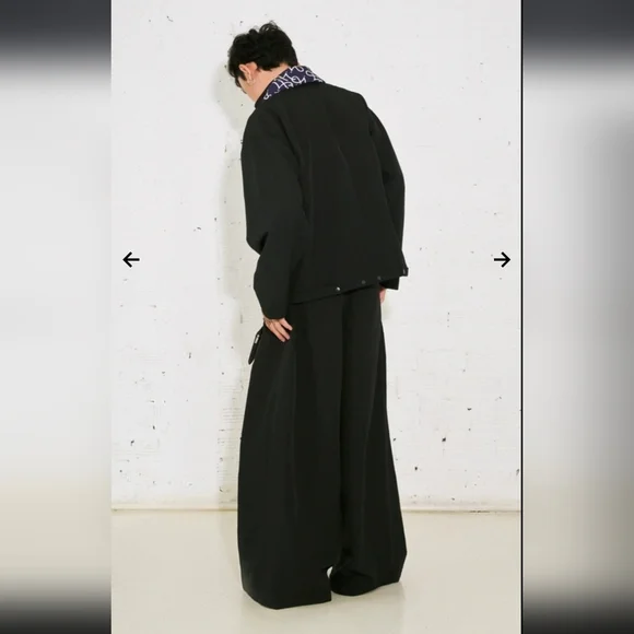 REDONE byTHE IDIOT Best Selling Pleated Eyelet Trousers Black Nwt Sz Large Men's - Picture 5 of 10